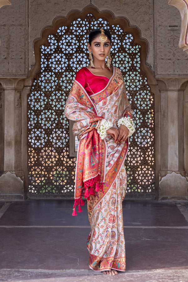 Vibrant Multicolored Gajji Satin Saree