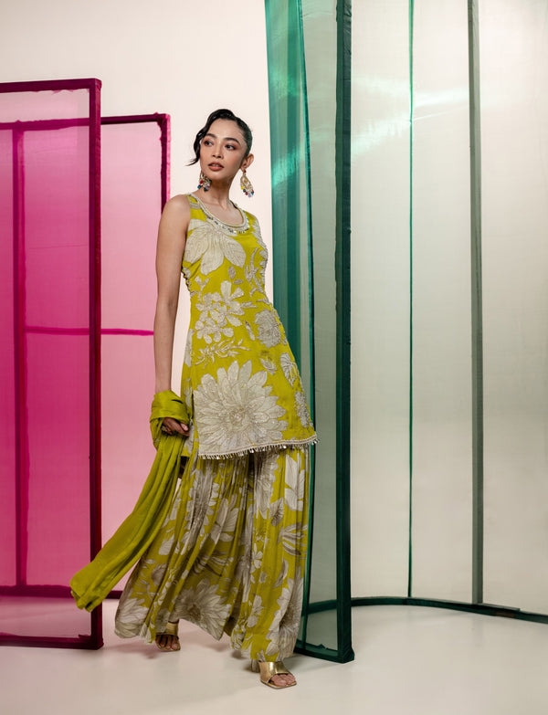 DIGITAL KURTI PLAZZO HANDWORK