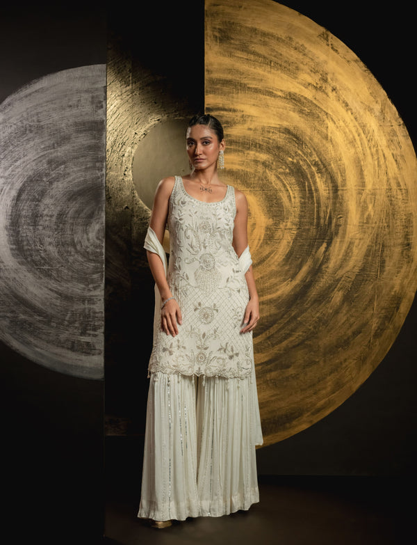 CREAM HANDCRAFTED DRESS