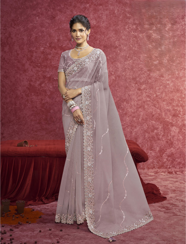 DESIGNER BANARASI PURPLE SAREE