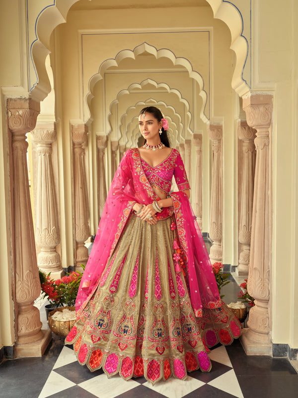 DESIGNER BANDHEJ PATCH SILK LEHENGA