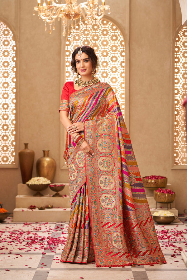 MULTI SATIN SILK SAREE