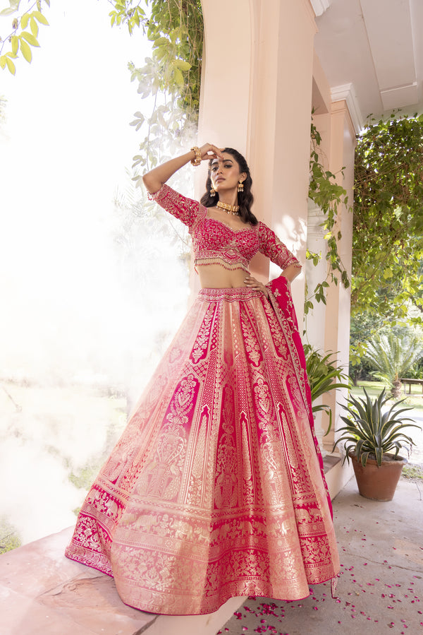 DESIGNER RANI BANARASI SILK LEHENGA
