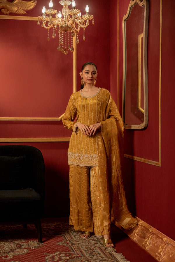 YELLOW HANDCRAFTED DRESS