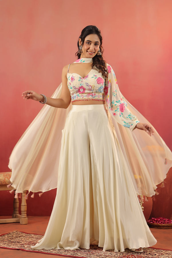 FLORAL AURA WHITE ENSEMBLE