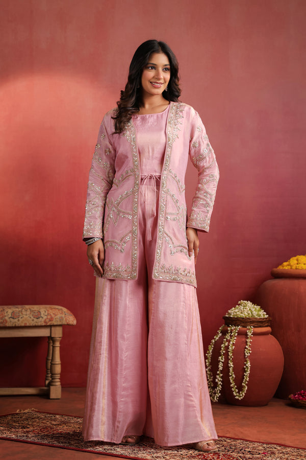 TIMELESS PINK HANDCRAFTED JACKET OUTFIT