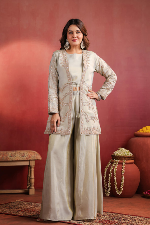 TIMELESS GREY HANDCRAFTED JACKET OUTFIT