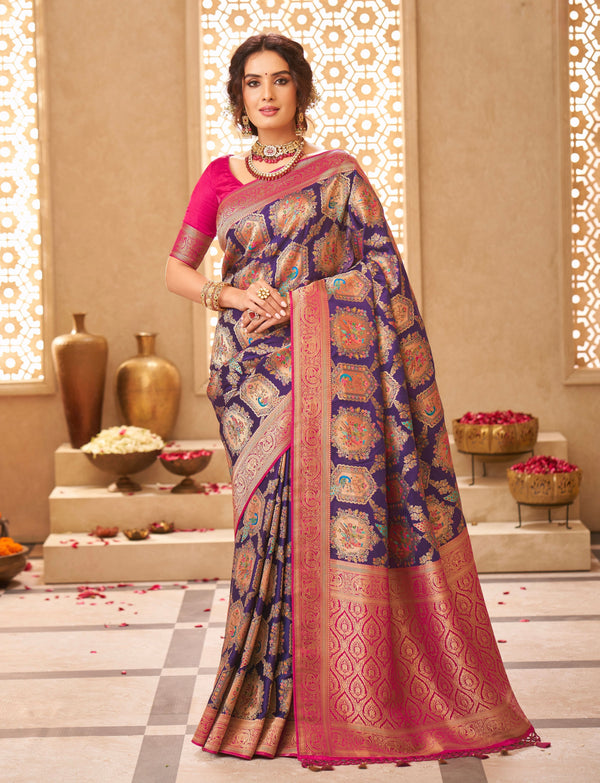 PURPLE SATIN SILK SAREE